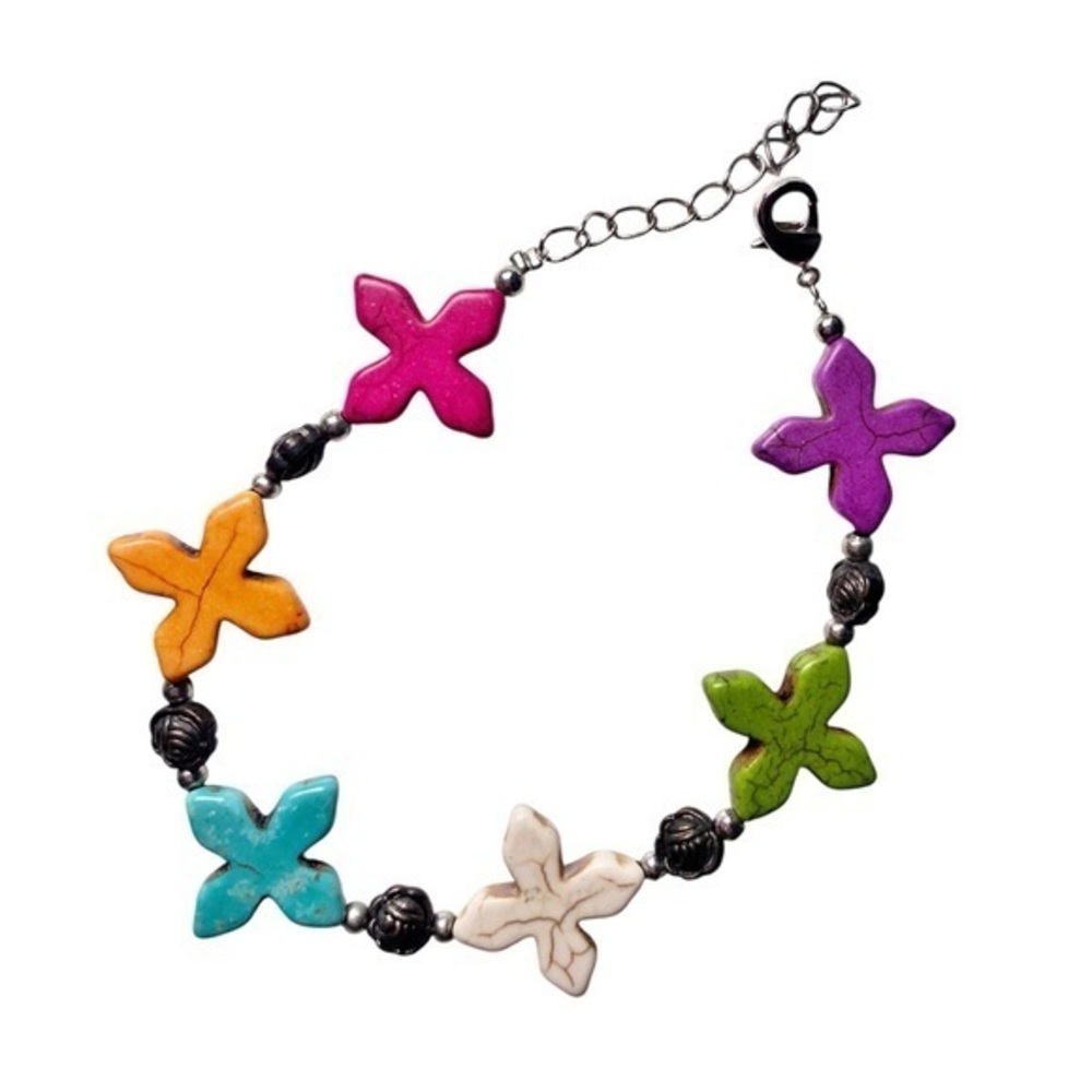 Colorful Flower Charm Bracelet